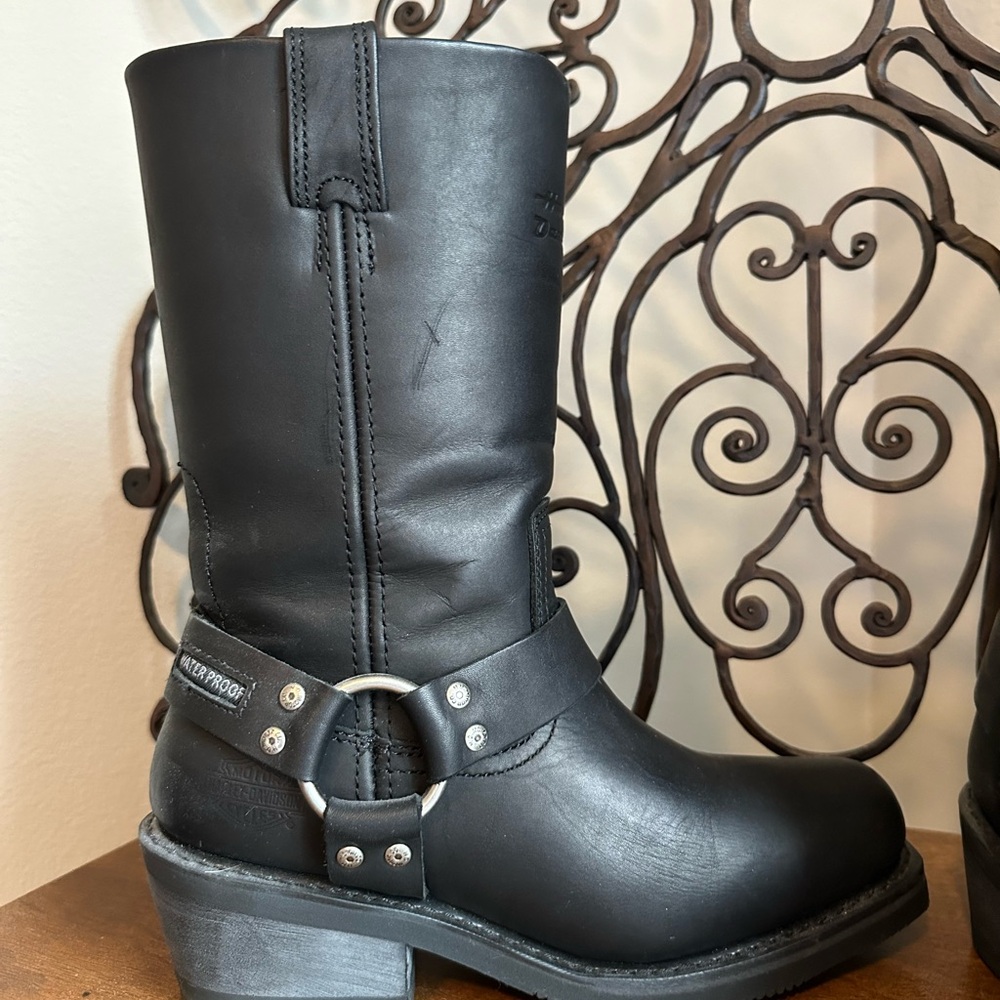 Harley-Davidson Black Leather Motorcycle Boots - Picture 4 of 7